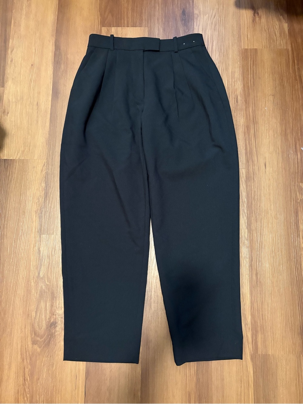 Abercrombie and Fitch Sloane High Waist Tailored Wide Leg Pant 4 Short Navy Blue